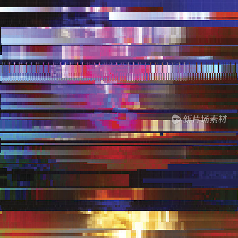 Glitched abstract vector background made of彩色像素马赛克。数字